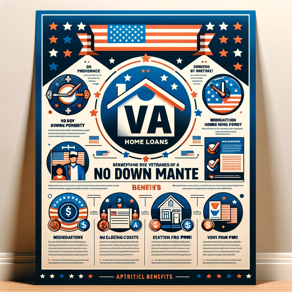 Here is the informative poster showcasing the benefits of VA home loans for veterans.