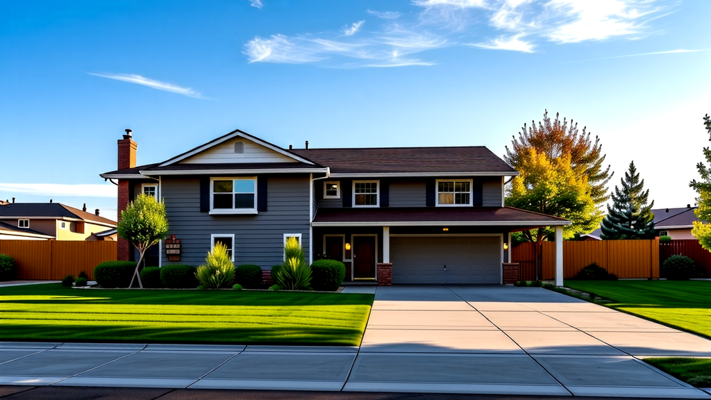 Charming two-story home with a well-maintained lawn and front porch