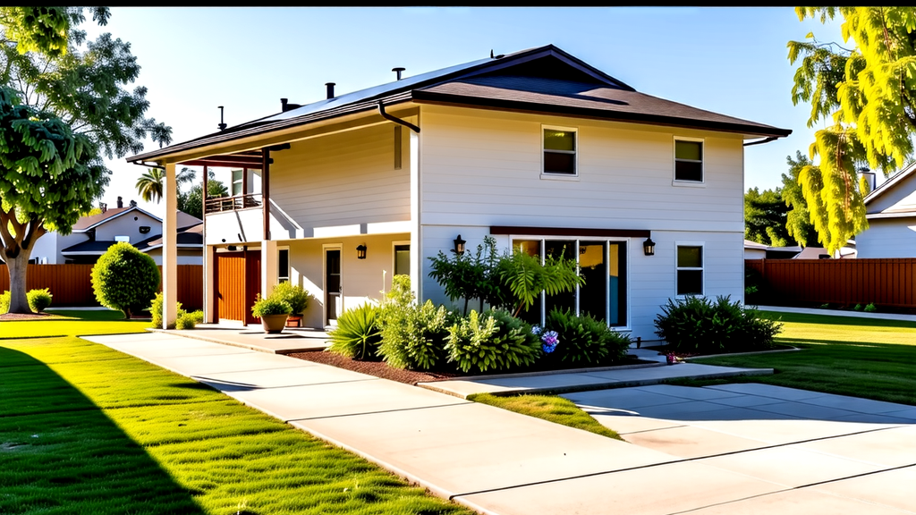  Modern two-story home with spacious backyard and solar panels